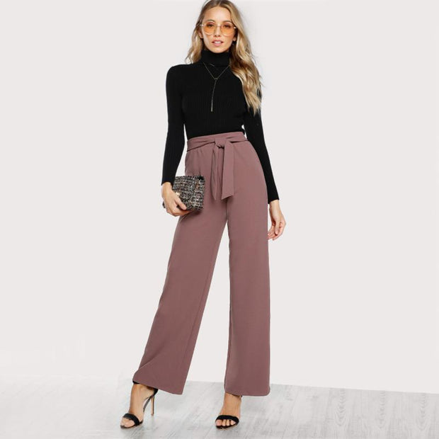 Self Tie Waist Palazzo Pants