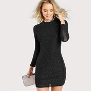 Glitter Long Sleeve Mini Dress