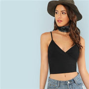 Stretchy V-Neck Crop Top