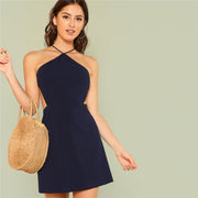 Sleeveless Backless Mini Dress