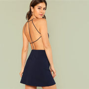 Sleeveless Backless Mini Dress