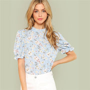 Ruffle Floral Calico Top