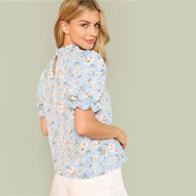 Ruffle Floral Calico Top