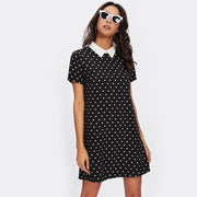 Polka Dot Straight Mini Dress