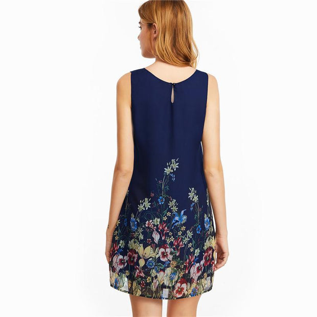 Flower Print Mini Dress