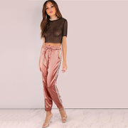 Satin Mid Waist Pants