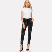 Vertical Striped Skinny Pants