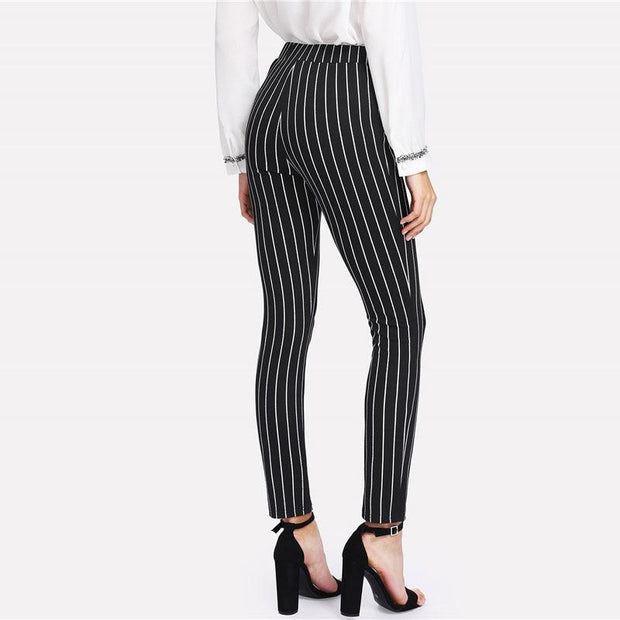 Striped Long Pencil Skinny Pants