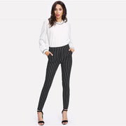 Striped Long Pencil Skinny Pants