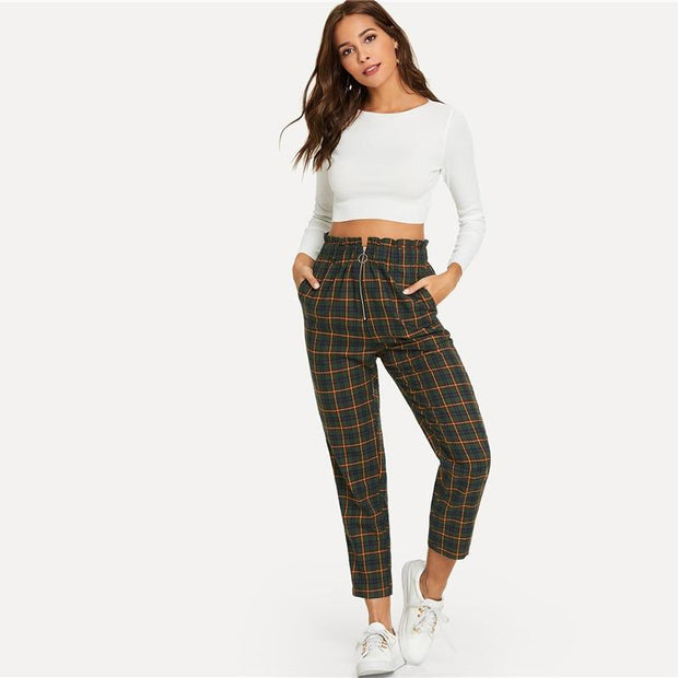 Exposed Zip Fly Carrot Pants