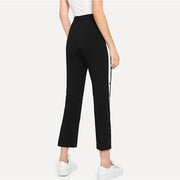 Colorblock Contrast Snap Button Side Pants
