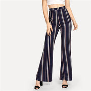 Striped Flare Leg Elegant Pants