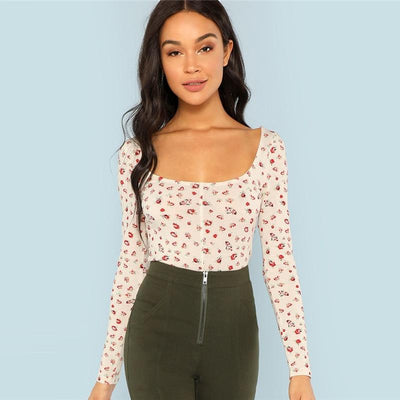 April Floral Long Crop