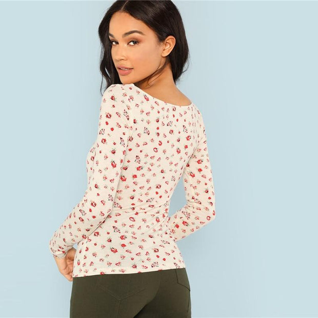 April Floral Long Crop