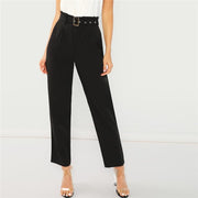 Buckle Belted Minimalist Pants