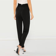 Buckle Belted Minimalist Pants