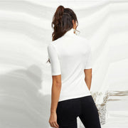 High Neck Rib Knit Slim Top