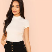 Casual Rib Knit Crop Top