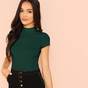 Casual Rib Knit Crop Top