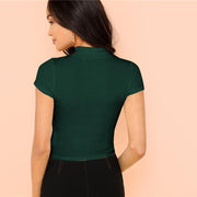 Casual Rib Knit Crop Top