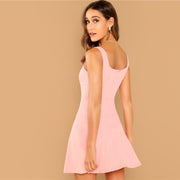 Straps Neck Sleeveless Mini Dress