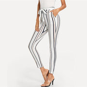 Striped Crop Carrot Pants