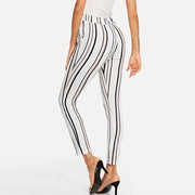 Striped Crop Carrot Pants