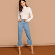 Long Sleeve Lettuce Trim Top