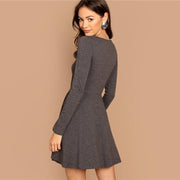 Fit & Flare Heathered Knit Dress
