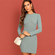 Lettuce Trim Rib Knit Mini Dress