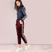 Side Striped Satin Pants