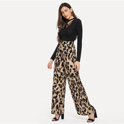 Leopard Print Wide Pants