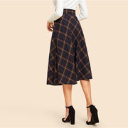 Vintage Plaid Print Skirt