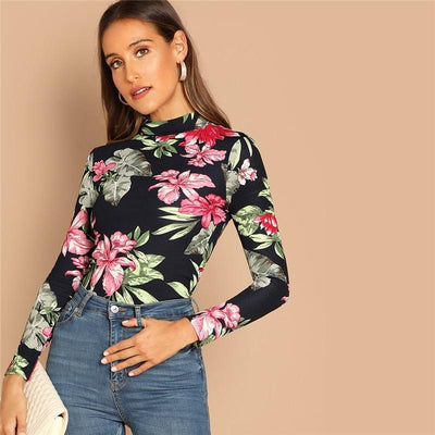 Elegant Floral Print Top