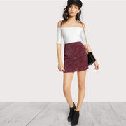 Corded High Wasted Mini Skirt