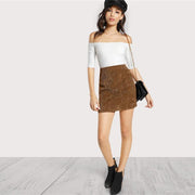 Corded High Wasted Mini Skirt
