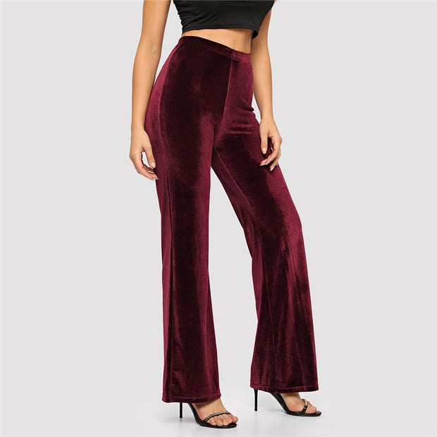 High Waist Straight Long Pants