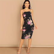 Flower Print Cami Midi Dress