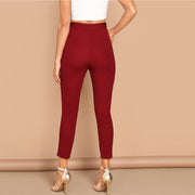 Split Hem Zipper Crop Pants