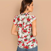 Ruffle Armhole Floral Top