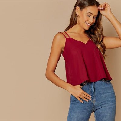 Backless Double Strap Cami Top
