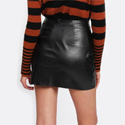 Leather It Up Mini Skirt