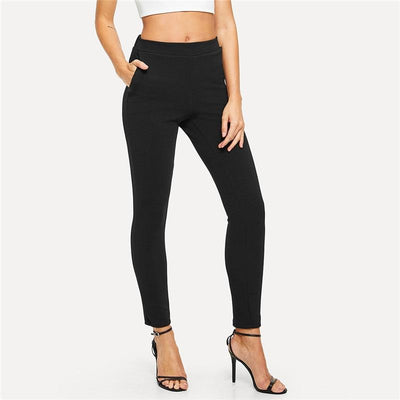 Striped Mid Waist Slim Fit Pants