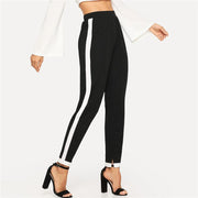 Trim Split Hem Carrot Pants