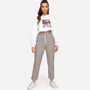 Exposed Zip Fly Plaid Pants