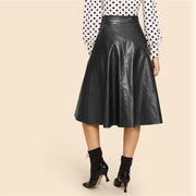 Vintage Plain Flare Skirt
