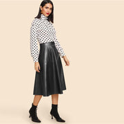 Vintage Plain Flare Skirt