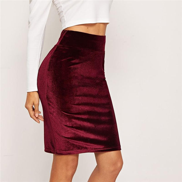 Burgundy Midi Skirt