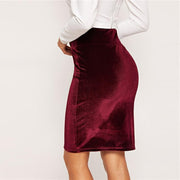 Burgundy Midi Skirt