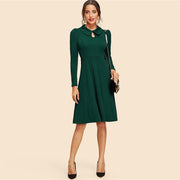 Keyhole Front Flare Dress